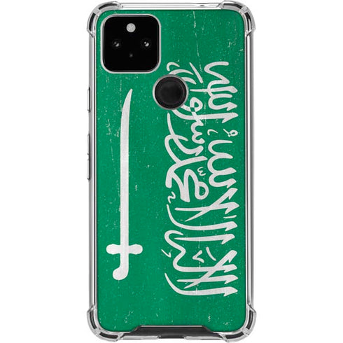 Saudi Arabia Flag Distressed Google Pixel 5a 5G Clear Case